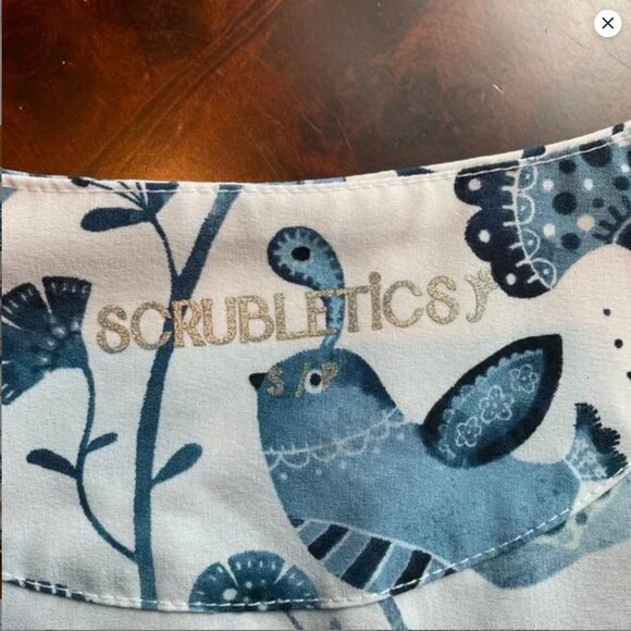 Scrubletics Scrub Blue Birds & Tree Top NWOT - Picture 4 of 6